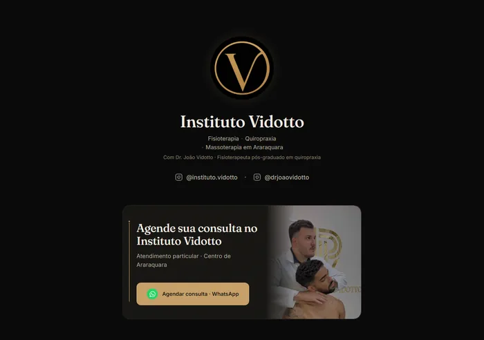 Site do Instituto Vidotto, quiropraxia e fisioterapia em Araraquara